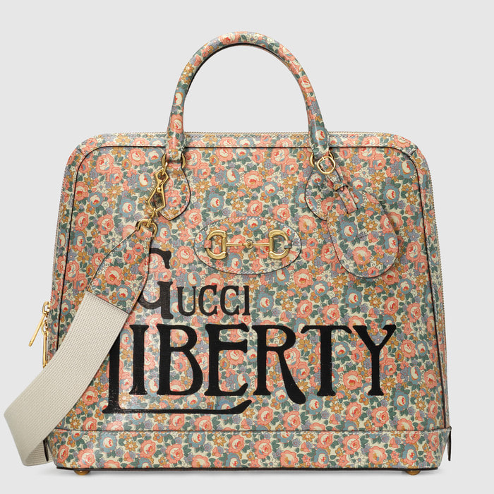 유럽직배송 구찌 GUCCI Gucci - Gucci Horsebit 1955 Liberty London small duffle bag 62164013KBG5961