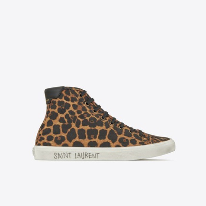 유럽직배송 입생로랑 SAINT LAURENT MALIBU mid-top sneakers in leopard-print canvas and leather 6060761VV102038