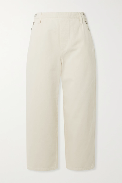 유럽직배송 프레임 팬츠 FRAME Cropped button-embellished cotton-twill wide-leg pants 46376663162666987