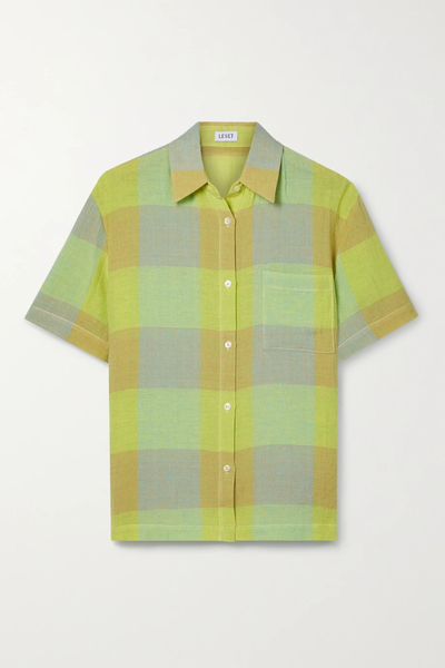 유럽직배송 레셋 셔츠 LESET Flora checked linen-blend voile shirt 45666037504962459