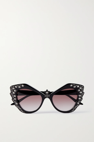 유럽직배송 구찌 선글라스 GUCCI EYEWEAR Cat-eye crystal-embellished acetate sunglasses 1647597283173632