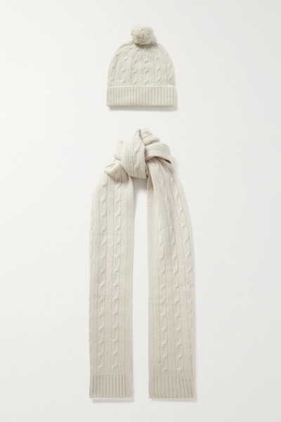 유럽직배송 ARCH4 Tate and Barbican cable-knit cashmere beanie and scarf set 1647597288228794
