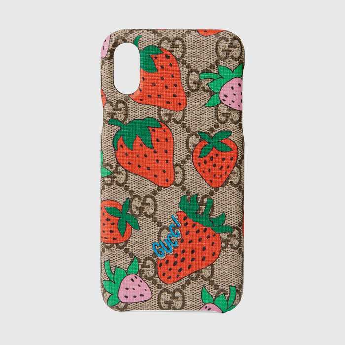유럽직배송 구찌 GUCCI iPhone X/XS case with Gucci Strawberry 587678G3E0T8919