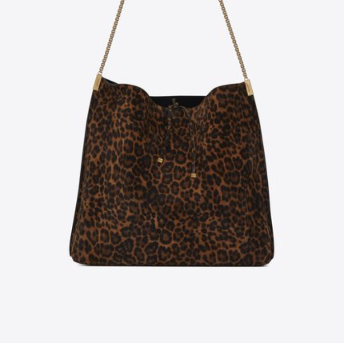 유럽직배송 입생로랑 SAINT LAURENT SUZANNE medium hobo bag in leopard-print suede 6348041Q1AW2094