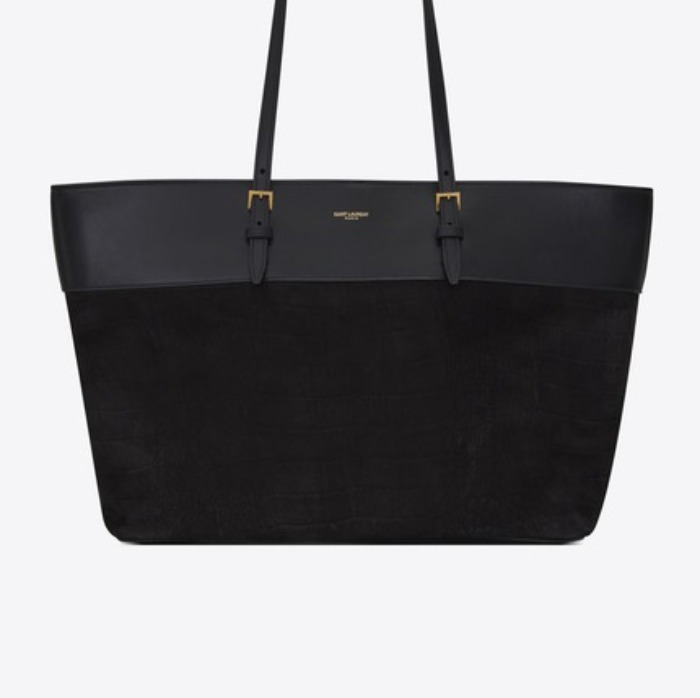 유럽직배송 입생로랑 SAINT LAURENT BOUCLE medium e/w shopping bag in crocodile-embossed nubuck and smooth leather 608962DM68W1000