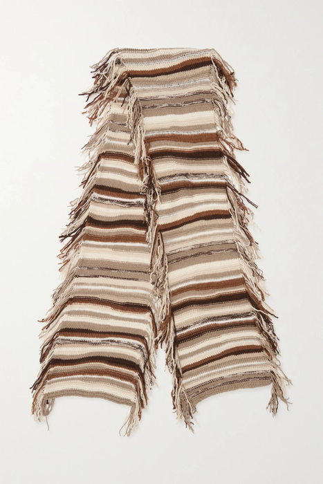 유럽직배송 끌로에 CHLOÉ Fringed striped cashmere and wool-blend scarf 15546005222041838