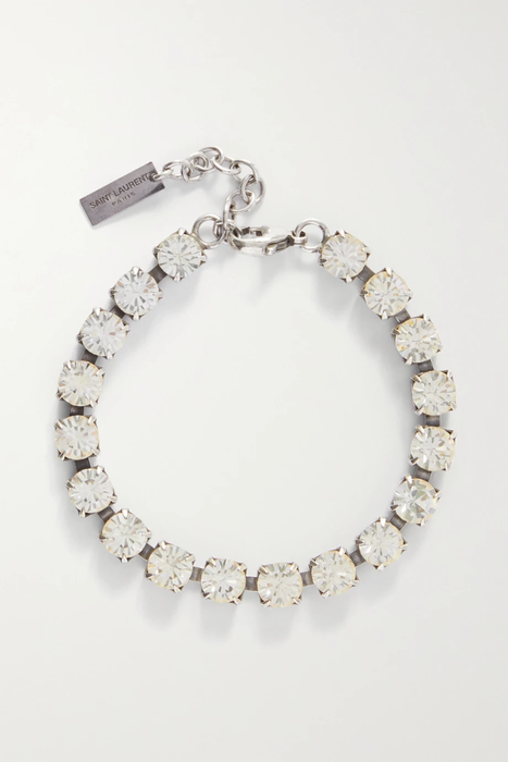 유럽직배송 생로랑 SAINT LAURENT Silver-tone crystal bracelet 16114163151123681