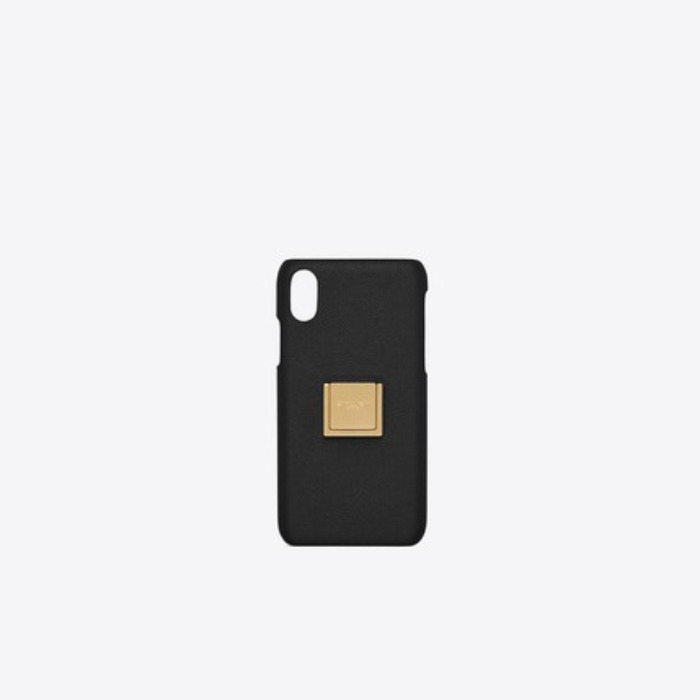 유럽직배송 입생로랑 SAINT LAURENT iPhone XS case with ring in grain de poudre embossed leather  585277BOW0J1000