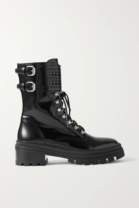 유럽직배송 알라이아 ALAÏA Laser-cut leather boots 10163292708194193