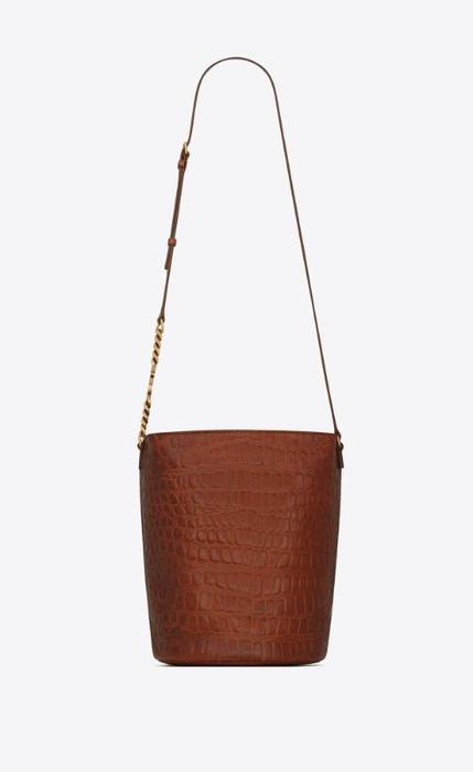 유럽직배송 입생로랑 SAINT LAURENT vintage bucket bag in lacquered crocodile-embossed leather 6571932US1W2582
