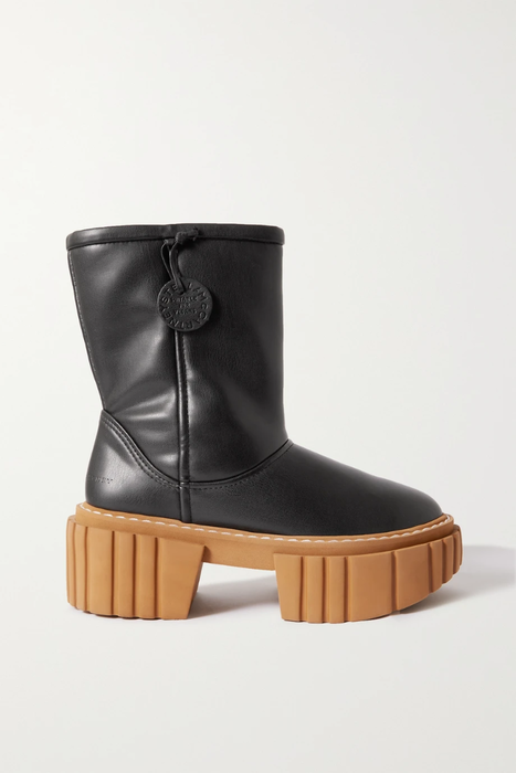유럽직배송 스텔라맥카트니 앵클부츠 STELLA MCCARTNEY Emilie faux shearling-lined vegan leather platform ankle boots 10163292707834356