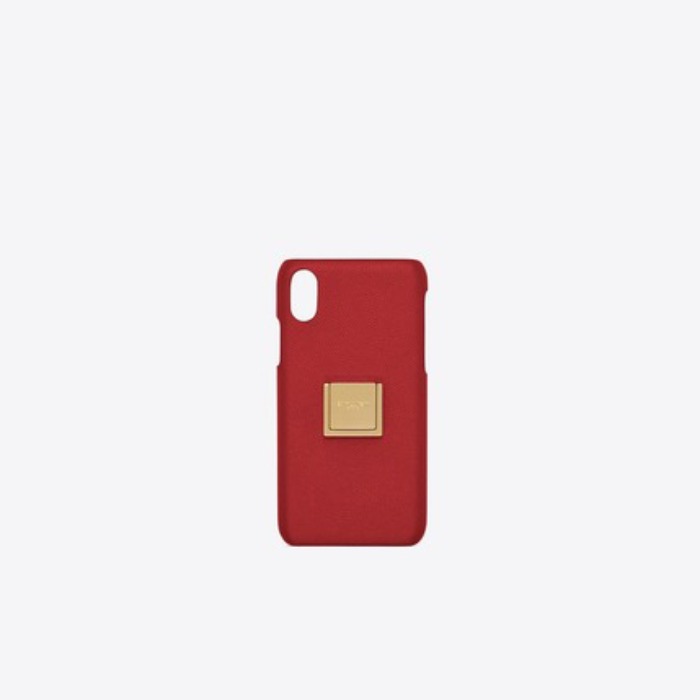 유럽직배송 입생로랑 SAINT LAURENT iPhone XS case with ring in grain de poudre embossed leather  585277BOW0J6805