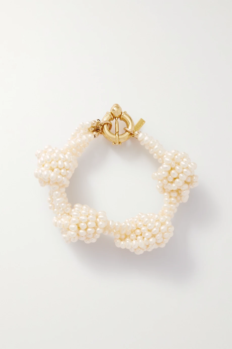 유럽직배송 엘리우 팔찌 ÉLIOU Gabriel knotted gold-tone pearl bracelet 16114163150753949