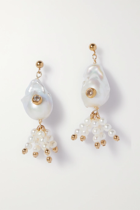 유럽직배송 엘리우 귀걸이 ÉLIOU Luli gold-tone, crystal and pearl earrings 27086482324391030