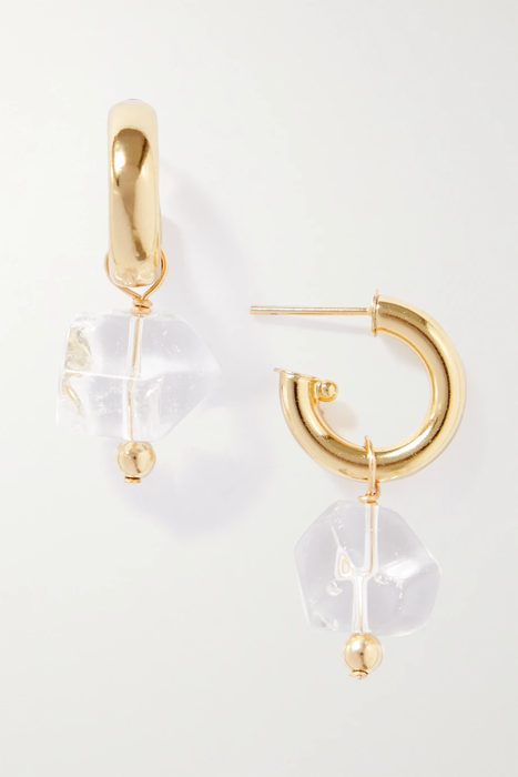 유럽직배송 엘리우 귀걸이 ÉLIOU Clive gold-plated crystal hoop earrings 27086482324391016