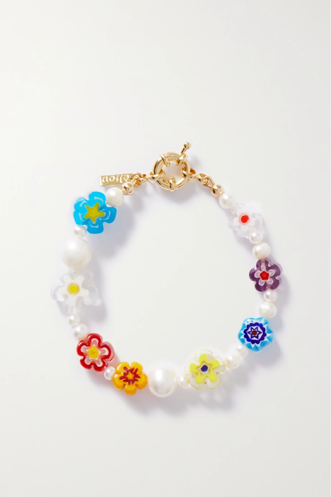 유럽직배송 ÉLIOU Mimi gold-tone, pearl and bead bracelet 16114163150753953