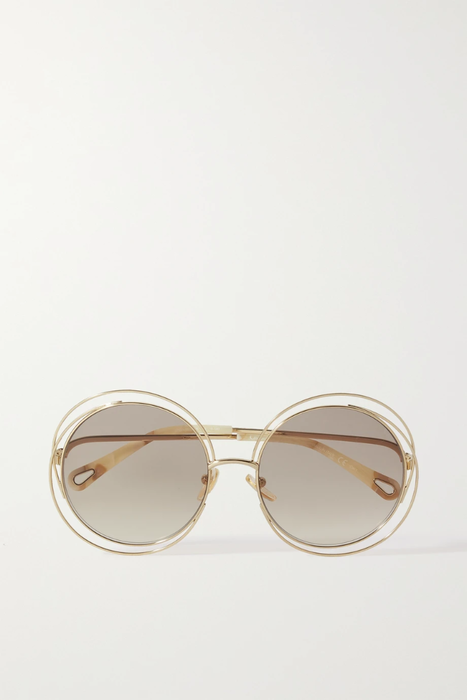유럽직배송 끌로에 CHLOÉ Carlina oversized round-frame gold-tone sunglasses 15546005222018784