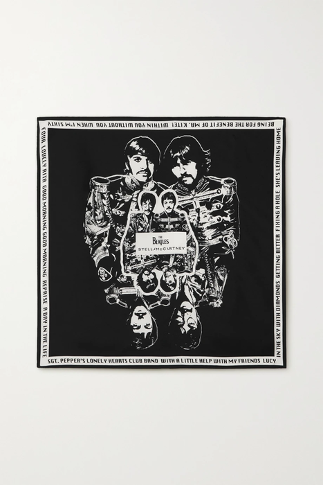 유럽직배송 스텔라맥카트니 STELLA MCCARTNEY + The Beatles Get Back printed silk-twill scarf 25185454455763865