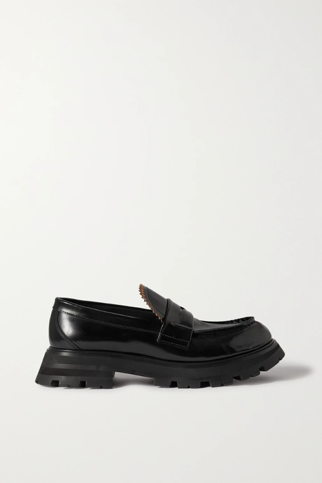유럽직배송 알렉산더맥퀸 로퍼 ALEXANDER MCQUEEN Glossed-leather exaggerated-sole loafers 15546005221970037