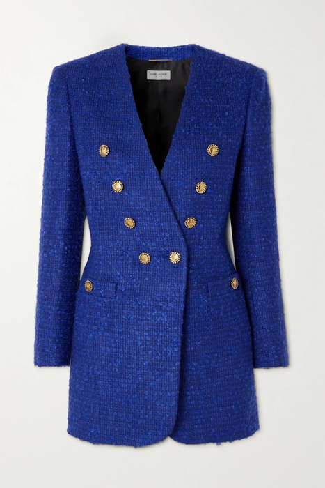 유럽직배송 생로랑 SAINT LAURENT Double-breasted wool-blend tweed blazer 38063312419812385