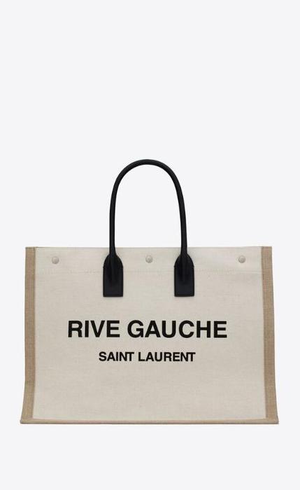 유럽직배송 입생로랑 리브 고쉬 토트백 SAINT LAURENT rive gauche tote bag in linen and leather 499290FAABR9054