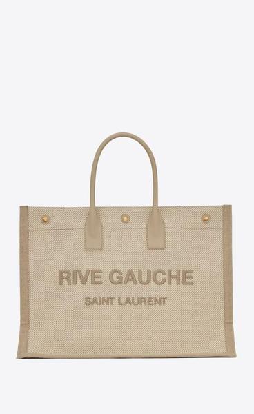 유럽직배송 입생로랑 리브 고쉬 토트백 SAINT LAURENT rive gauche tote bag in linen and smooth leather 499290FAADJ9784