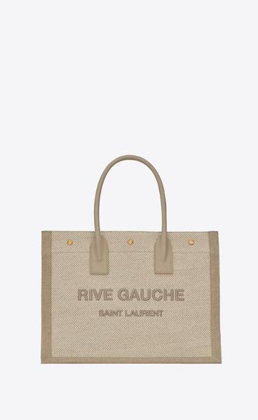 유럽직배송 입생로랑 리브 고쉬 토트백 SAINT LAURENT rive gauche small tote bag in linen and leather 617481FAADJ9784
