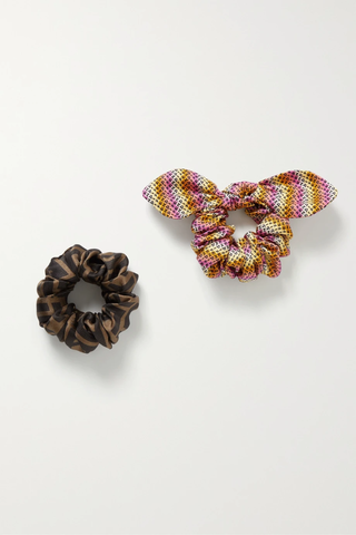 유럽직배송 펜디 FENDI Set of two printed silk-twill hair ties 38063312420815877