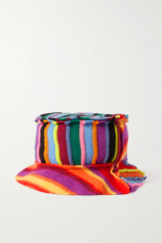 유럽직배송 AGR Striped wool and cotton-blend felt bucket hat 25185454455586350