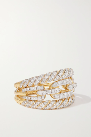 유럽직배송 데이비드율만 반지 DAVID YURMAN Stax 18-karat yellow and white gold diamond ring 29419655932803795