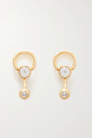 유럽직배송 발렌시아가 귀걸이 BALENCIAGA Force Ball gold-plated crystal earrings 30629810019801754