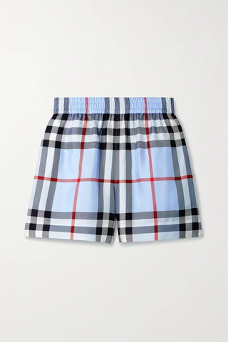 유럽직배송 버버리 BURBERRY Checked silk-twill shorts 33258524072902974