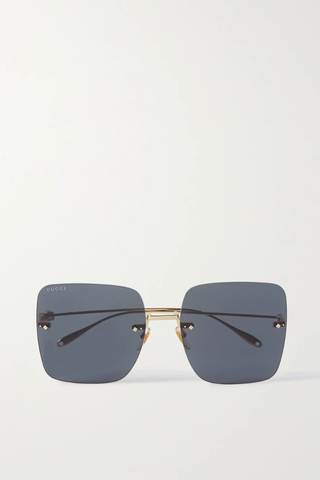 유럽직배송 구찌 선글라스 GUCCI EYEWEAR Oversized D-frame gold-tone sunglasses 1647597283173638
