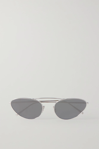 유럽직배송 생로랑 선글라스 SAINT LAURENT EYEWEAR Cat-eye silver-tone sunglasses 1647597284392543