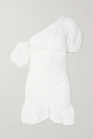 유럽직배송 이자벨마랑에뚜왈 미니원피스 ISABEL MARANT ÉTOILE Lecia asymmetric ruched cotton-voile mini dress 43769801094932214