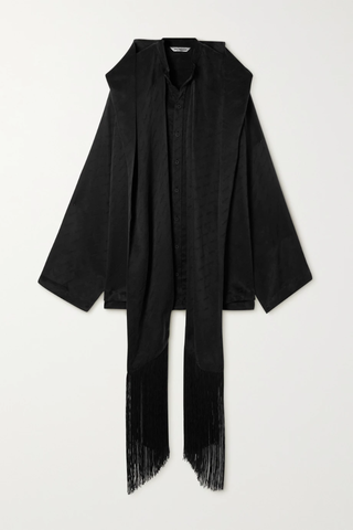 유럽직배송 발렌시아가 블라우스 BALENCIAGA Oversized fringed jacquard hooded blouse 1647597284060126