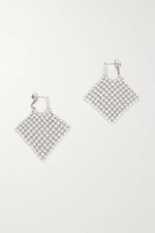 유럽직배송 지방시 귀걸이 GIVENCHY G Mesh small silver-tone, enamel and Swarovski crystal earrings 38063312418219700