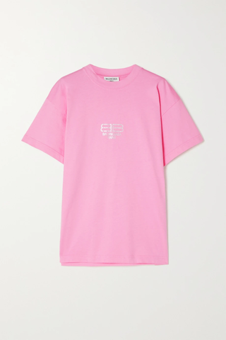 유럽직배송 발렌시아가 티셔츠 BALENCIAGA Crystal-embellished cotton-jersey T-shirt 1647597284059095