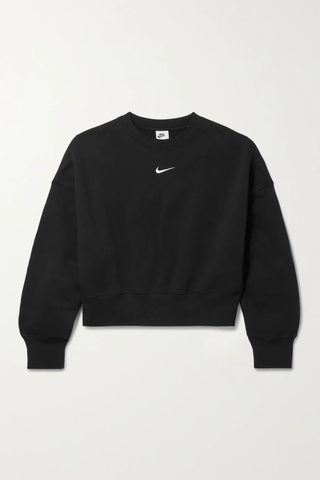 유럽직배송 나이키 NIKE Sportswear Essentials oversized cropped cotton-blend jersey sweatshirt 38063312419282796