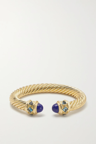 유럽직배송 데이비드율만 커프 DAVID YURMAN Renaissance 18-karat gold, lapis lazuli and topaz cuff 33258524072162651