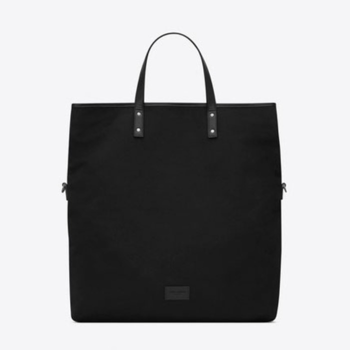 유럽직배송 입생로랑 SAINT LAURENT ETHAN foldable shopping bag in canvas and smooth leather 608288KJX5E1000