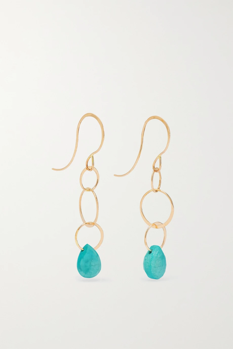 유럽직배송 멜리사조이매닝 귀걸이 MELISSA JOY MANNING 14-karat recycled gold turquoise earrings 17411127376634442